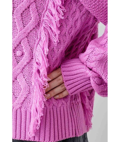 MEDE19F（メデジュウキュウ）の「ＭＥＤＥ１９Ｆ　デコラティブニット（ニット/セーター・レディース・ピンク/オフホワイト・MEDIUM/LARGE/X-LARGE/XX-LARGE）」の8枚目の写真