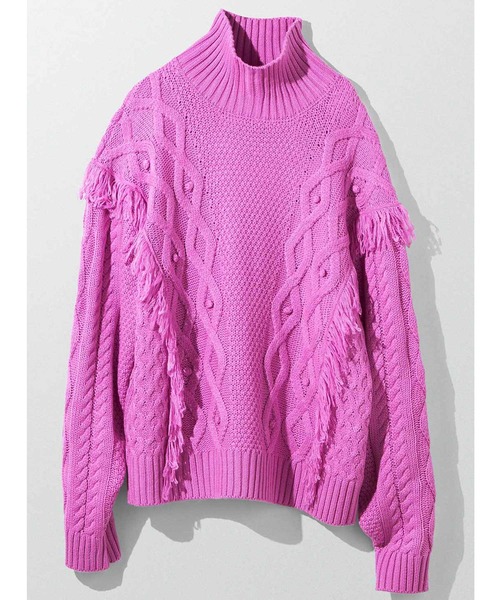 MEDE19F（メデジュウキュウ）の「ＭＥＤＥ１９Ｆ　デコラティブニット（ニット/セーター・レディース・ピンク/オフホワイト・MEDIUM/LARGE/X-LARGE/XX-LARGE）」の10枚目の写真