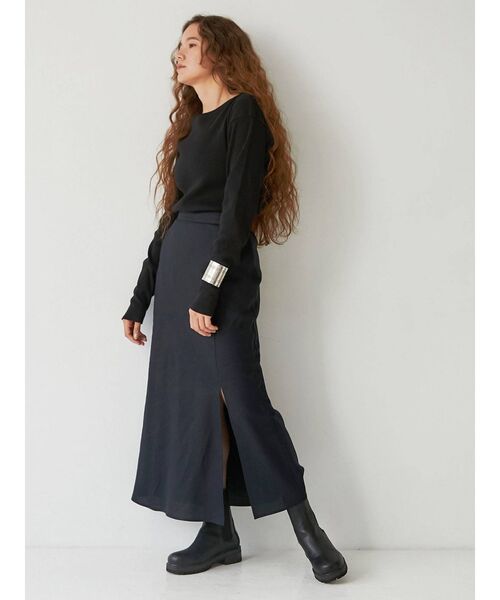 Ungrid（アングリッド）の「スリットフレアスカート（スカート・レディース・ブラック/ターコイズブルー/ベージュ・FREE）」の6枚目の写真