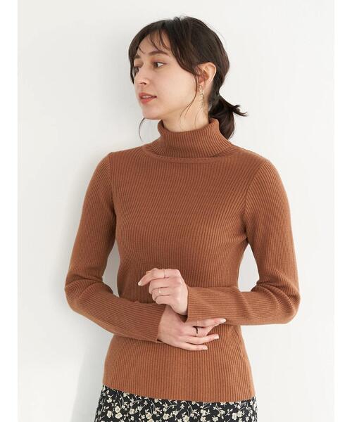 earth music&ecology（アースミュージックアンドエコロジー）の「リブタートルニット＊（ニット/セーター・レディース・アイボリー/ブラック/杢グレー/キャメル・M/S）」の16枚目の写真