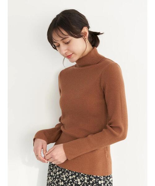 earth music&ecology（アースミュージックアンドエコロジー）の「リブタートルニット＊（ニット/セーター・レディース・アイボリー/ブラック/杢グレー/キャメル・M/S）」の15枚目の写真