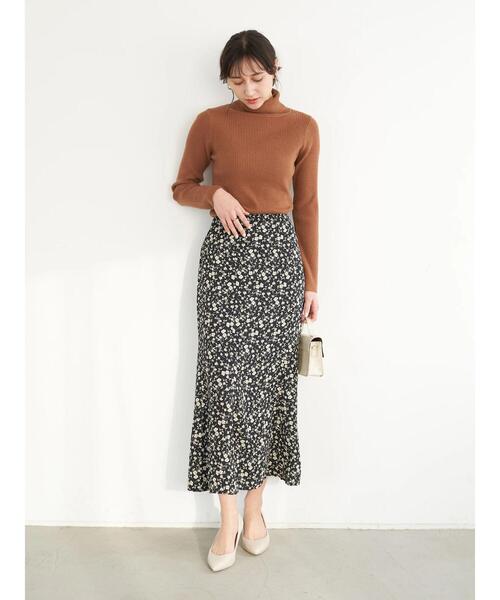 earth music&ecology（アースミュージックアンドエコロジー）の「リブタートルニット＊（ニット/セーター・レディース・アイボリー/ブラック/杢グレー/キャメル・M/S）」の14枚目の写真