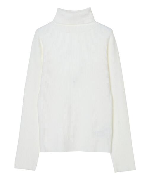 earth music&ecology（アースミュージックアンドエコロジー）の「リブタートルニット＊（ニット/セーター・レディース・アイボリー/ブラック/杢グレー/キャメル・M/S）」の8枚目の写真