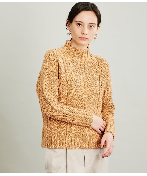 other - ラウタシー ニット セーター キーネック 長袖 花柄 1 ベージュ オレンジ SIPULI（シプリ）の「Multi Color Merino Wool アラン柄ニット（ニット