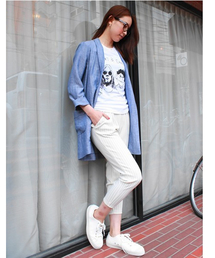 JENEVIEVE | ピンストライプジャージーパンツ(その他パンツ)