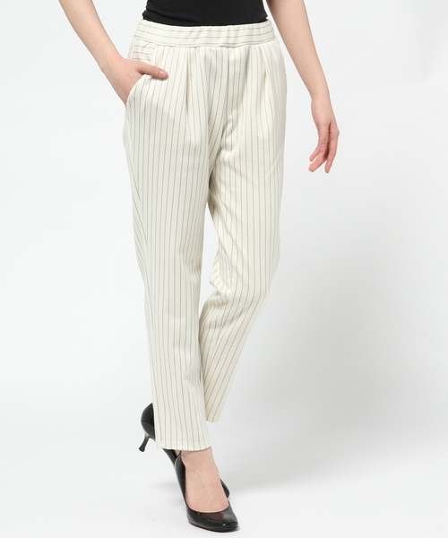JENEVIEVE（ジュヌヴィエーヴ）の「ピンストライプジャージーパンツ（その他パンツ・レディース・ホワイト/ネイビー・1/0）」の13枚目の写真