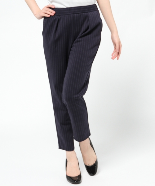 JENEVIEVE（ジュヌヴィエーヴ）の「ピンストライプジャージーパンツ（その他パンツ・レディース・ホワイト/ネイビー・1/0）」の12枚目の写真