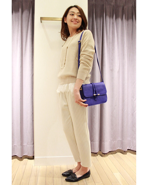 JENEVIEVE（ジュヌヴィエーヴ）の「ピンストライプジャージーパンツ（その他パンツ・レディース・ホワイト/ネイビー・1/0）」の16枚目の写真