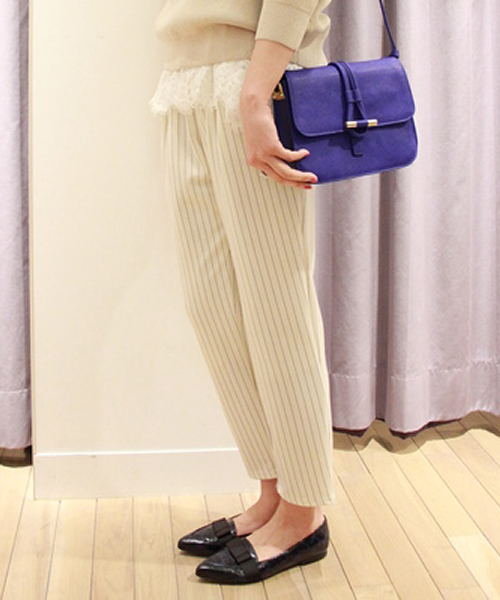 JENEVIEVE（ジュヌヴィエーヴ）の「ピンストライプジャージーパンツ（その他パンツ・レディース・ホワイト/ネイビー・1/0）」の18枚目の写真