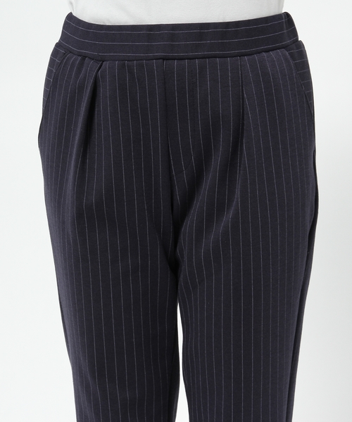 JENEVIEVE（ジュヌヴィエーヴ）の「ピンストライプジャージーパンツ（その他パンツ・レディース・ホワイト/ネイビー・1/0）」の8枚目の写真