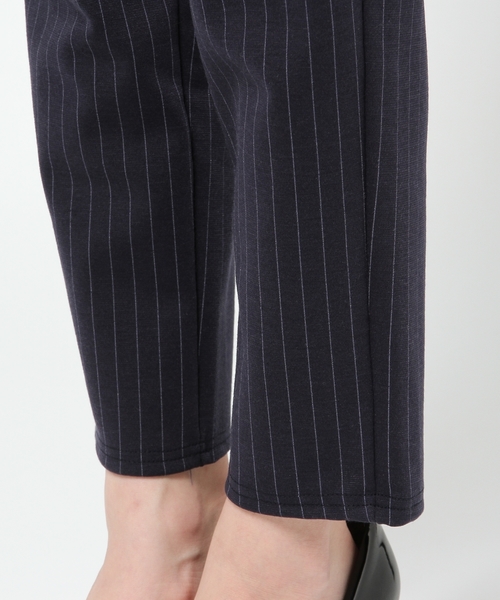 JENEVIEVE（ジュヌヴィエーヴ）の「ピンストライプジャージーパンツ（その他パンツ・レディース・ホワイト/ネイビー・1/0）」の5枚目の写真