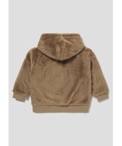 Design Tshirts Store graniph（デザイン　ティーシャツ　ストア　グラニフ）の「アニマルフェイクファー｜キッズアニマルポケットパーカー（パーカー・キッズ・ベージュ・100/110/120/130/140）」の4枚目の写真