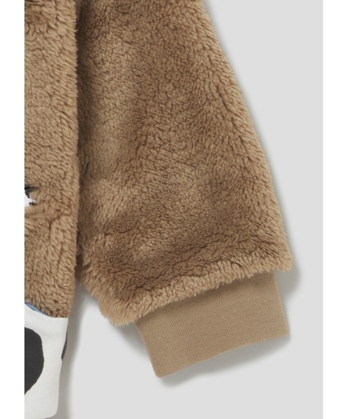 Design Tshirts Store graniph（デザイン　ティーシャツ　ストア　グラニフ）の「アニマルフェイクファー｜キッズアニマルポケットパーカー（パーカー・キッズ・ベージュ・100/110/120/130/140）」の6枚目の写真