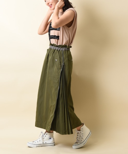 INTERPLANET(インタープラネット)の「サイドプリーツミリタリースカート(スカート・レディース・カーキ/ネイビー/グレイッシュベージュ/ベージュ/ブルー/カーキ系1・FREE)」の13枚目の写真