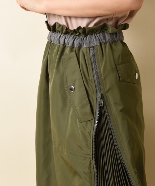 INTERPLANET(インタープラネット)の「サイドプリーツミリタリースカート(スカート・レディース・カーキ/ネイビー/グレイッシュベージュ/ベージュ/ブルー/カーキ系1・FREE)」の15枚目の写真