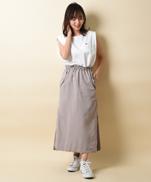 INTERPLANET(インタープラネット)の「サイドプリーツミリタリースカート(スカート・レディース・カーキ/ネイビー/グレイッシュベージュ/ベージュ/ブルー/カーキ系1・FREE)」の20枚目の写真