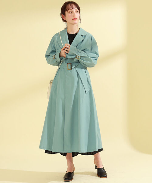 Ray BEAMS（レイビームス）の「Ray BEAMS / ビッグ シルエット ラップ コート（その他アウター・レディース・ライトブルー/ベージュ・ONE SIZE）」の8枚目の写真