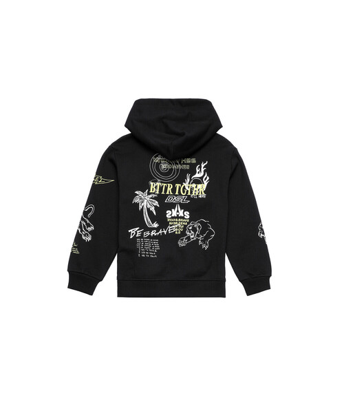 DIESEL（ディーゼル）の「DIESEL KID ジュニア スウェット フーディー パーカー バックプリント 手書き風グラフィック（パーカー・キッズ・ブラック/グレー・4Y/6Y/8Y/10Y/12Y/14Y）」の16枚目の写真