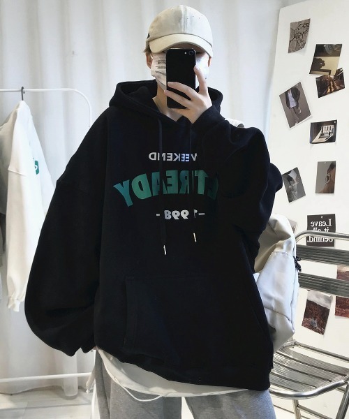 MGV(エムジーヴィー)の「フロントロゴオーバーサイズフーディー(パーカー・メンズ・ホワイト/ブラック/グレー・MEDIUM/LARGE/X-LARGE)」の4枚目の写真