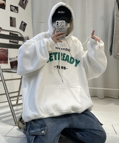 MGV(エムジーヴィー)の「フロントロゴオーバーサイズフーディー(パーカー・メンズ・ホワイト/ブラック/グレー・MEDIUM/LARGE/X-LARGE)」の16枚目の写真