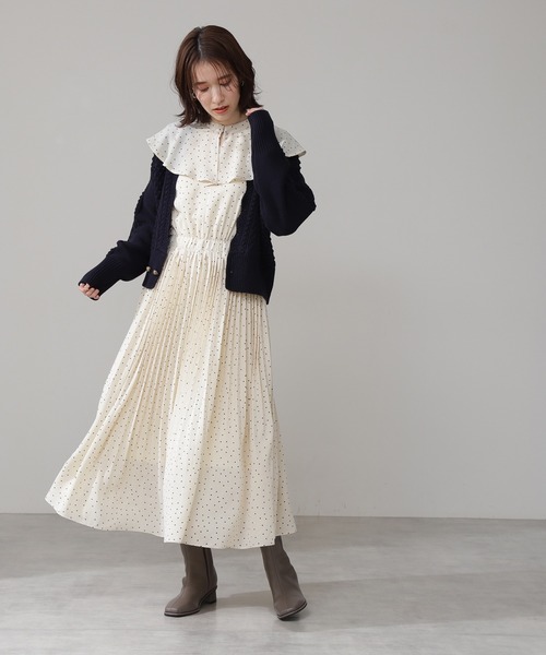 N.（N. Natural Beauty Basic）（エヌエヌナチュラルビューティーベーシック）の「フレアカラードットワンピース（ワンピース・レディース・ブラック系その他/ホワイト系その他・MEDIUM）」の5枚目の写真