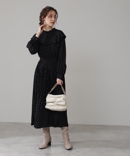 N.（N. Natural Beauty Basic）（エヌエヌナチュラルビューティーベーシック）の「フレアカラードットワンピース（ワンピース・レディース・ブラック系その他/ホワイト系その他・MEDIUM）」の7枚目の写真