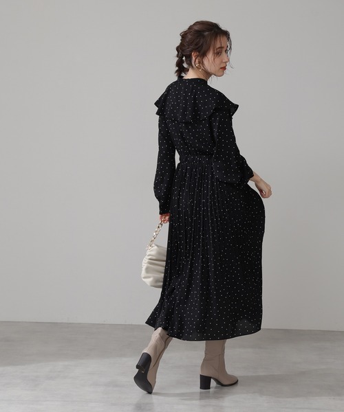 N.（N. Natural Beauty Basic）（エヌエヌナチュラルビューティーベーシック）の「フレアカラードットワンピース（ワンピース・レディース・ブラック系その他/ホワイト系その他・MEDIUM）」の8枚目の写真