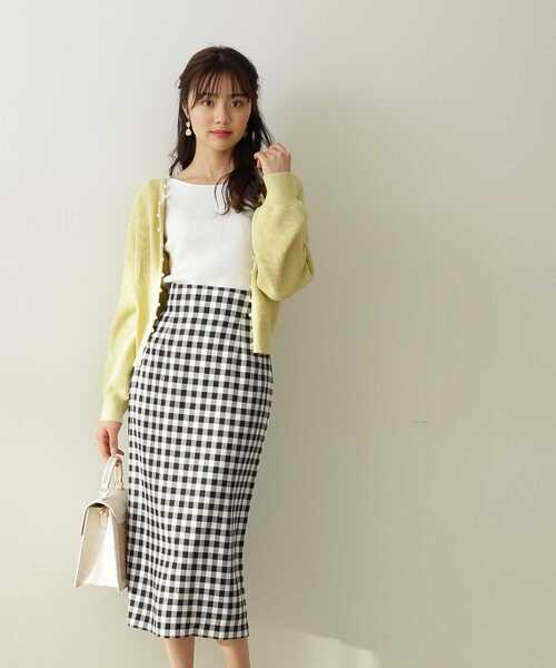 PROPORTION BODY DRESSING(プロポーションボディドレッシング)の「ギンガムプリントタイトスカート / 1212120209(スカート・レディース・ブラック/ベージュ/イエロー・SMALL/MEDIUM)」の14枚目の写真