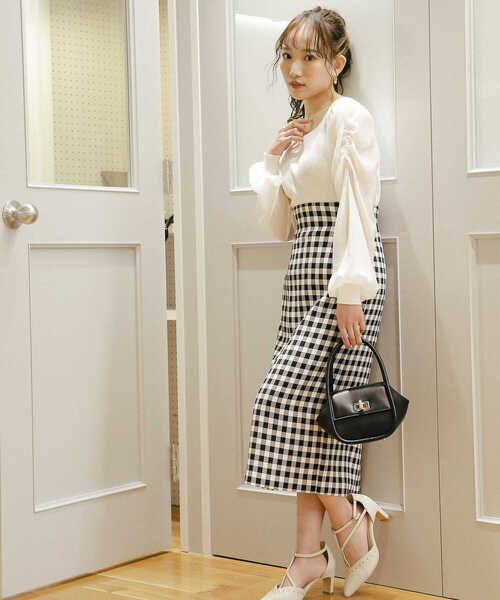 PROPORTION BODY DRESSING(プロポーションボディドレッシング)の「ギンガムプリントタイトスカート / 1212120209(スカート・レディース・ブラック/ベージュ/イエロー・SMALL/MEDIUM)」の16枚目の写真