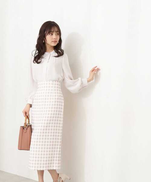 PROPORTION BODY DRESSING(プロポーションボディドレッシング)の「ギンガムプリントタイトスカート / 1212120209(スカート・レディース・ブラック/ベージュ/イエロー・SMALL/MEDIUM)」の20枚目の写真