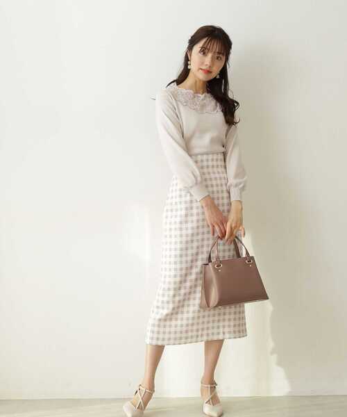 PROPORTION BODY DRESSING(プロポーションボディドレッシング)の「ギンガムプリントタイトスカート / 1212120209(スカート・レディース・ブラック/ベージュ/イエロー・SMALL/MEDIUM)」の21枚目の写真