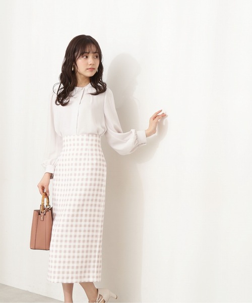 PROPORTION BODY DRESSING(プロポーションボディドレッシング)の「ギンガムプリントタイトスカート / 1212120209(スカート・レディース・ブラック/ベージュ/イエロー・SMALL/MEDIUM)」の3枚目の写真