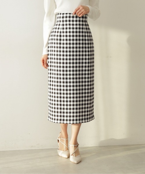 PROPORTION BODY DRESSING(プロポーションボディドレッシング)の「ギンガムプリントタイトスカート / 1212120209(スカート・レディース・ブラック/ベージュ/イエロー・SMALL/MEDIUM)」の4枚目の写真