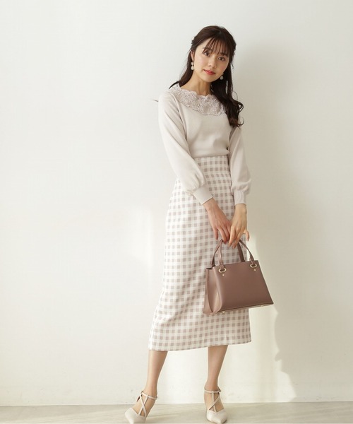 PROPORTION BODY DRESSING(プロポーションボディドレッシング)の「ギンガムプリントタイトスカート / 1212120209(スカート・レディース・ブラック/ベージュ/イエロー・SMALL/MEDIUM)」の10枚目の写真