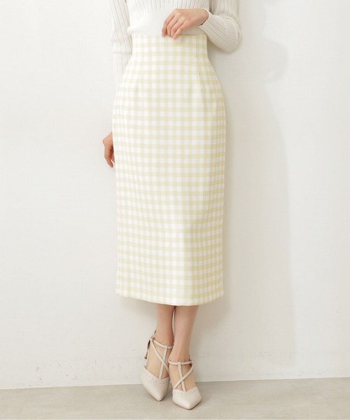 PROPORTION BODY DRESSING(プロポーションボディドレッシング)の「ギンガムプリントタイトスカート / 1212120209(スカート・レディース・ブラック/ベージュ/イエロー・SMALL/MEDIUM)」の8枚目の写真