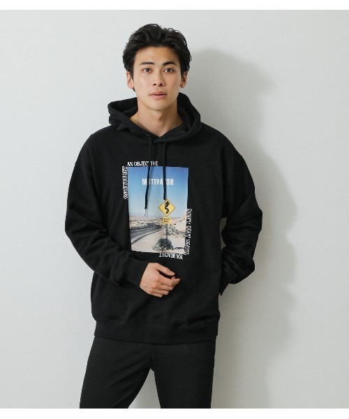 AZUL by moussy(アズールバイマウジー)の「MIND OF ONES OWN HOODIE/マインドオブワンスオウンフーディ(パーカー・メンズ・ホワイト/ブラック/ライトピンク・MEDIUM/LARGE)」の17枚目の写真