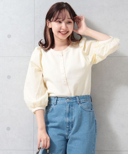 fredy emue（フレディエミュ）の「袖ボリューム プルオーバーカットソー（Tシャツ/カットソー・レディース・ブラック/サックスブルー/アイボリー・38）」の8枚目の写真