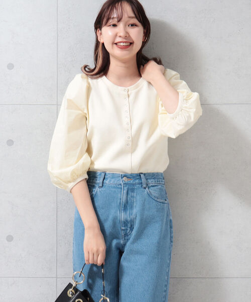 fredy emue（フレディエミュ）の「袖ボリューム プルオーバーカットソー（Tシャツ/カットソー・レディース・ブラック/サックスブルー/アイボリー・38）」の9枚目の写真