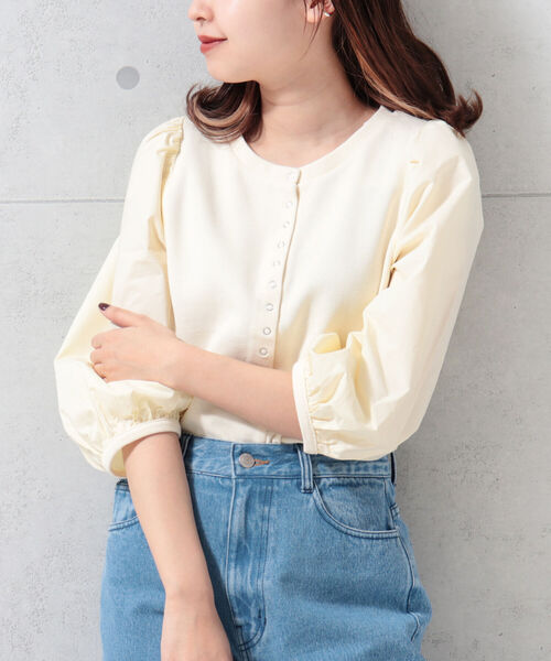 fredy emue（フレディエミュ）の「袖ボリューム プルオーバーカットソー（Tシャツ/カットソー・レディース・ブラック/サックスブルー/アイボリー・38）」の12枚目の写真