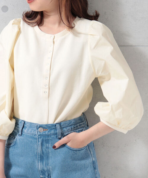 fredy emue（フレディエミュ）の「袖ボリューム プルオーバーカットソー（Tシャツ/カットソー・レディース・ブラック/サックスブルー/アイボリー・38）」の13枚目の写真