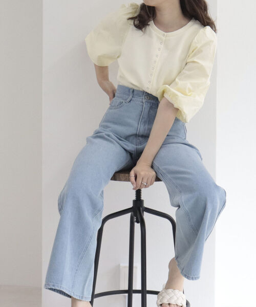 fredy emue（フレディエミュ）の「袖ボリューム プルオーバーカットソー（Tシャツ/カットソー・レディース・ブラック/サックスブルー/アイボリー・38）」の15枚目の写真