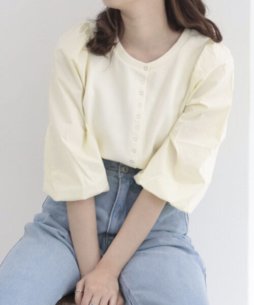 fredy emue（フレディエミュ）の「袖ボリューム プルオーバーカットソー（Tシャツ/カットソー・レディース・ブラック/サックスブルー/アイボリー・38）」の17枚目の写真