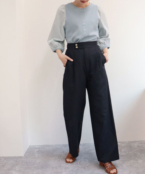 fredy emue（フレディエミュ）の「袖ボリューム プルオーバーカットソー（Tシャツ/カットソー・レディース・ブラック/サックスブルー/アイボリー・38）」の19枚目の写真