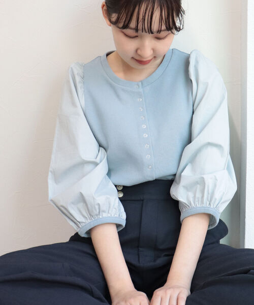 fredy emue（フレディエミュ）の「袖ボリューム プルオーバーカットソー（Tシャツ/カットソー・レディース・ブラック/サックスブルー/アイボリー・38）」の20枚目の写真