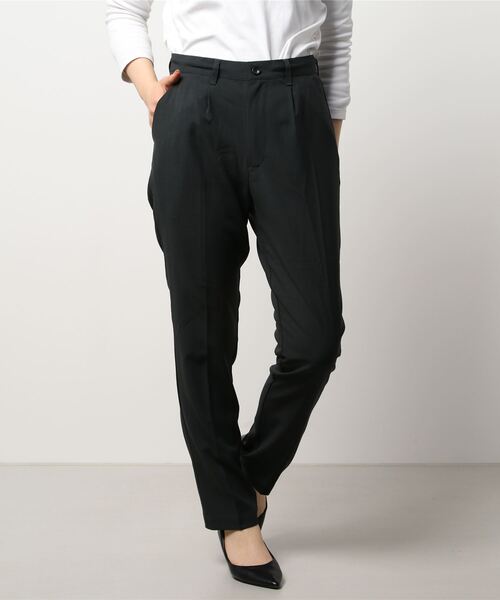 improves(インプローブス)の「ナチュラルストレッチ タック ストレート スラックスパンツ セットアップ対応(スラックス・メンズ・ブラウン/チャコール/グリーン・LARGE/MEDIUM)」の6枚目の写真