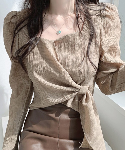 Dita Muaj.(ディータムアージュ)の「スクエアカラー変形クロップドブラウス(シャツ/ブラウス・レディース・ブラック/オフホワイト/グレイッシュベージュ・S/M)」の10枚目の写真