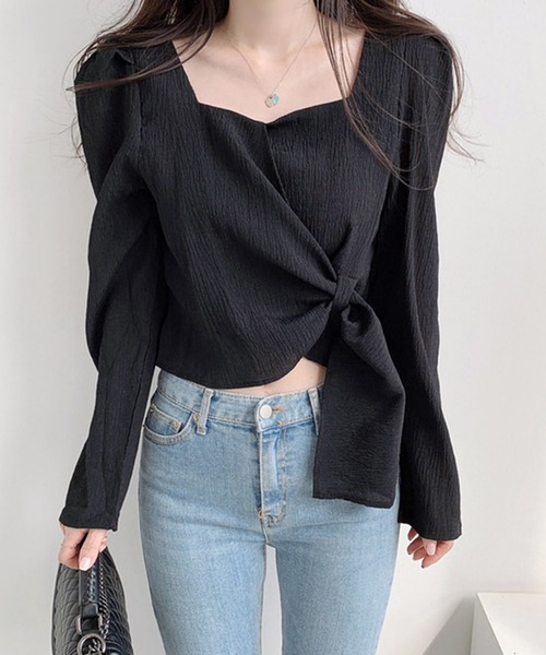 Dita Muaj.(ディータムアージュ)の「スクエアカラー変形クロップドブラウス(シャツ/ブラウス・レディース・ブラック/オフホワイト/グレイッシュベージュ・S/M)」の21枚目の写真