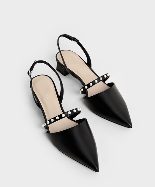 CHARLES & KEITH(チャールズ & キース)の「ビーズド スリングバックパンプス / Beaded Slingback Pumps(パンプス・レディース・ブラック/マルチ・22.5cm/23cm/23.5cm/24.5cm/25cm/25.5cm)」の3枚目の写真