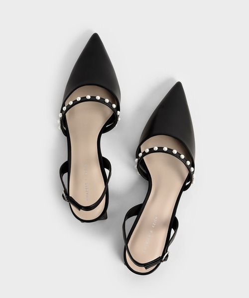 CHARLES & KEITH(チャールズ & キース)の「ビーズド スリングバックパンプス / Beaded Slingback Pumps(パンプス・レディース・ブラック/マルチ・22.5cm/23cm/23.5cm/24.5cm/25cm/25.5cm)」の8枚目の写真