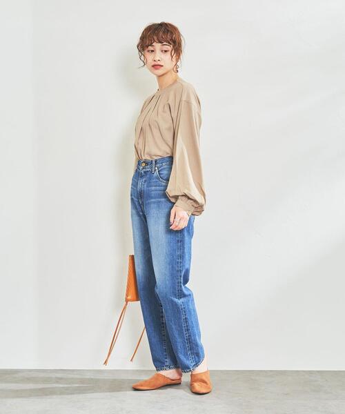 coen（コーエン）の「ボリュームスリーブタックブラウス（シャツ/ブラウス・レディース・ダークグレー/ベージュ・L/M）」の4枚目の写真